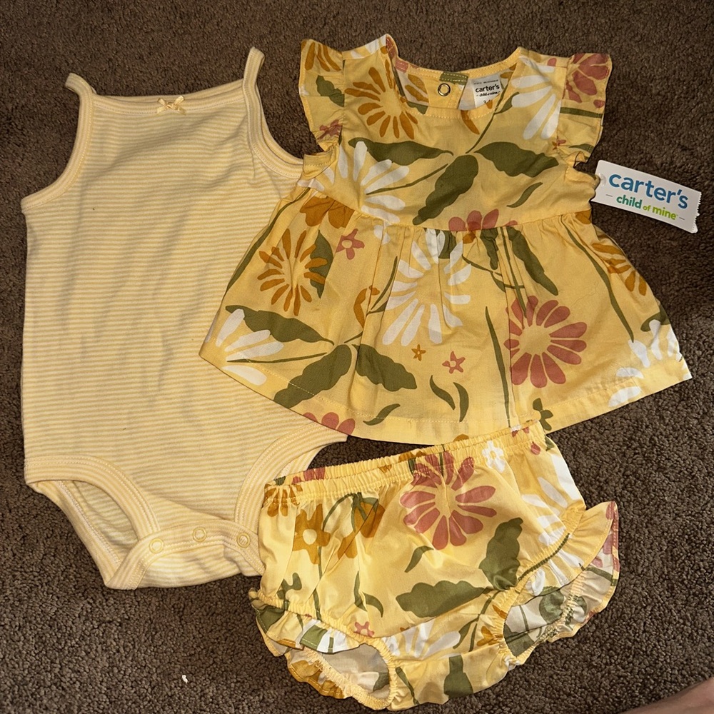 3/6month yellow outfit